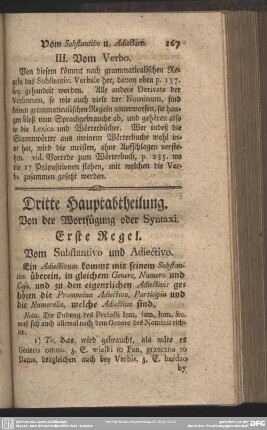 Dritte Hauptabtheilung. Von der Wortfügung oder Syntaxi