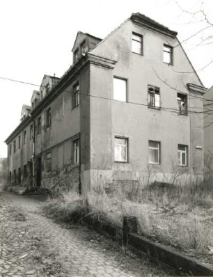Dresden-Strehlen, Dohnaer Straße 15. Wohnhaus (um 1825). Straßenansicht von Südwest