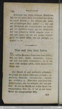 Man muß seine Leute kennen