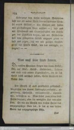 Man muß seine Leute kennen