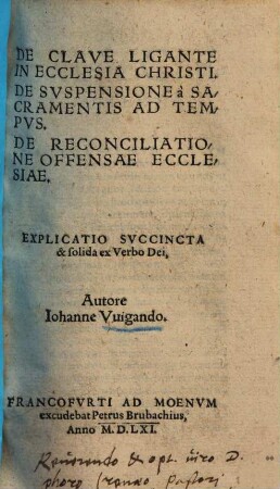 De clave ligante in ecclesia Christi