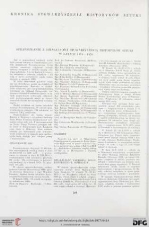 Sprawozdanie z działalności stowarzyszenia historyków sztuki w latach 1975-1976