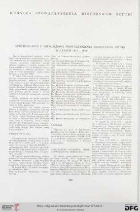 Sprawozdanie z działalności stowarzyszenia historyków sztuki w latach 1975-1976
