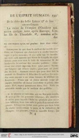 De la chûte des belles Lettres & de leur renouvellement