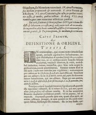Caput Primum, de Definitione & Origine.