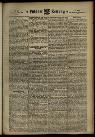 Zweite Ausgabe vom Samstag, den 09. März 1912.