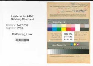Entnazifizierung Lore Buddewieg , geb. 14.11.1919 ()