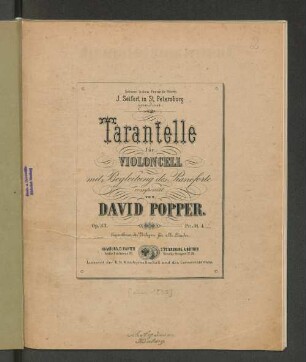 Tarantelle für Violoncell: mit Begl. des Pianoforte ; op. 33