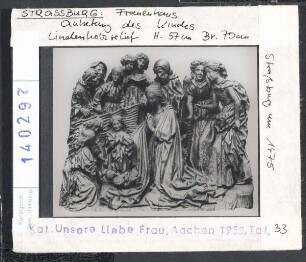 Straßburg, Museum Frauenhaus: Anbetung des Kindes, Lindenholzrelief, Straßburg um 1475