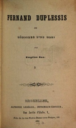 Fernand Duplessis ou mémoires d'un mari, 1,3