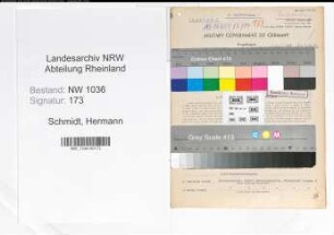 Entnazifizierung Hermann Schmidt , geb. 19.09.1891 (Kaufmaennischer Leiter)