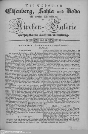 Parochie Rüdersdorf (Beschluß), Pörsdorf, Reichartsdorf, Hartmannsdorf, Königshofen : 9. Lieferung