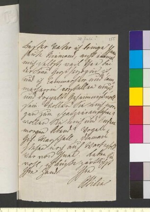Brief von Goethe, Ottilie von geb. von Pogwisch an Goethe, Johann Wolfgang von