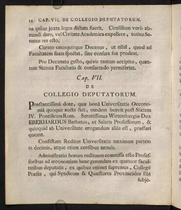 VII. De Collegio Deputatorum.