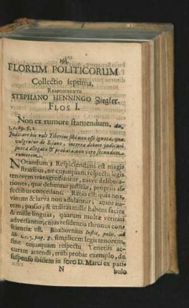 Collectio septima. Respondente Stephano Henningo Ziegler.