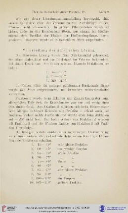 Verarbeitung der ätherischen Lösung