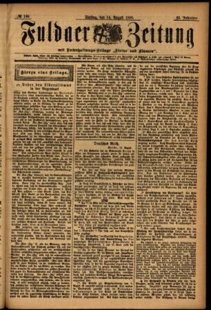 Erste Ausgabe vom Freitag, den 14. August 1896.