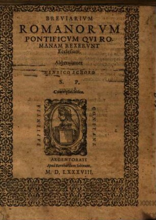 Breviarium Romanorum Pontificum Qui Romanam Rexerunt Ecclesiam