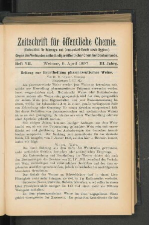 Heft VII. Weimar, 8. April 1897