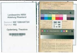 Entnazifizierung Theodora Opdenberg , geb. 21.06.1895 (Lehrerin)