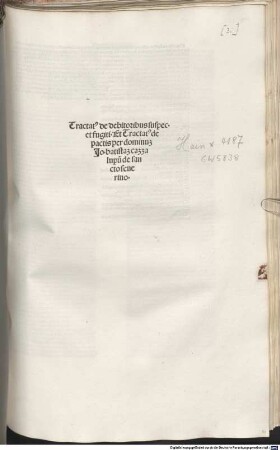 Tractatus de debitoribus suspectis et fugitivis : [1-2], [1]. De debitoribus suspectis et fugitivis
