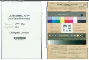 Entnazifizierung Johann Domgans , geb. 05.01.1905 (Gaertner)