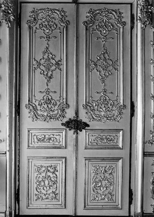 Tür : Tür. Holz (um 1880). Linderhof (Ettal), Schloss Linderhof, Gelbes Kabinett