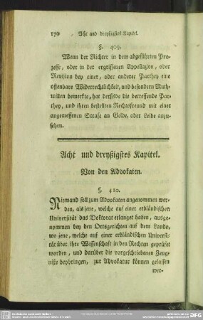 Acht und dreyßigstes Kapitel. Von den Advokaten