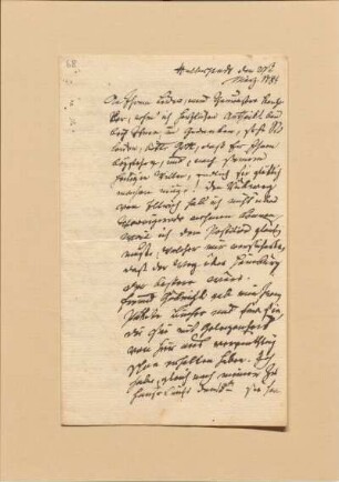 68: Brief von Johann Wilhelm Ludwig Gleim an Johann Lorenz Benzler