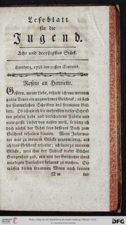 Acht und dreyßigstes Stück