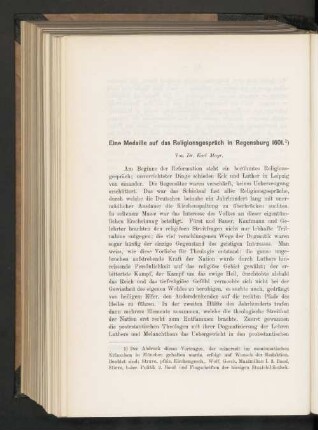 Eine Medaille auf das Religionsgespräch in Regensburg 1601