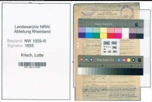 Entnazifizierung Lotte Krisch , geb. 08.06.1910 (Lehrerin)