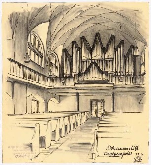 Johannesstift Berlin-Spandau Stiftskirche. Neue Orgel: Perspektivische Ansicht