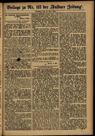 Zweite Ausgabe vom Sonntag, den 20. Mai 1894.