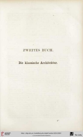 Zweites Buch: Die klassische Architektur