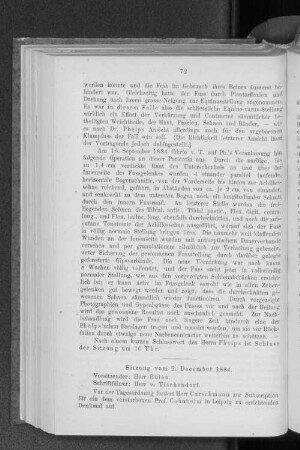 Sitzung vom 2. December 1884.