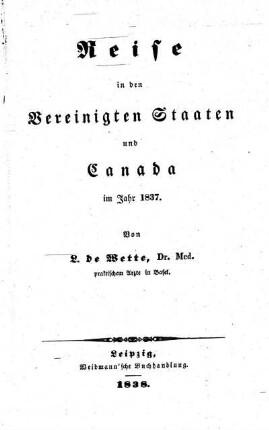 Reise in den Vereinigten Staaten und Canada