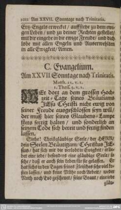XC. Evangelium. Am XXVII. Sonntage nach Trinitatis