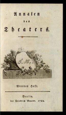 Heft 4 (1789): Annalen des Theaters