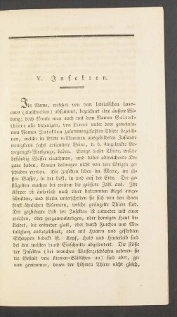 V. Insekten.
