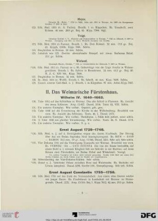 II: Das Weimarische Fürstenhaus (Nr. 130-277)