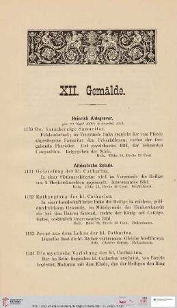 XII. Gemälde (Nr. 1130-1175)
