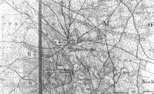 Tzschelln. Karte, Maßstab 1:100.000