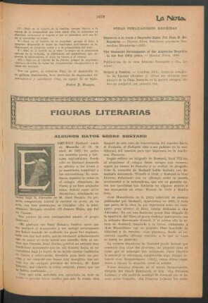 Figuras literarias : Algunos datos sobre Rostand
