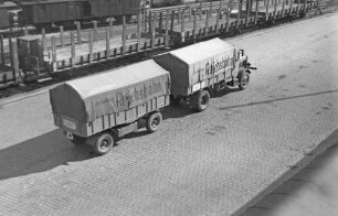Stuttgart Hbf. Gbf Ladestraße Reichsbahn-LKW Reichsbahn-Anhänger