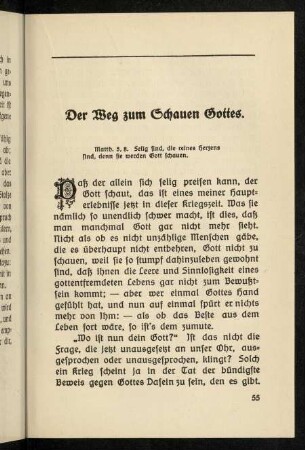 55-70, Der Weg zum Schauen Gottes