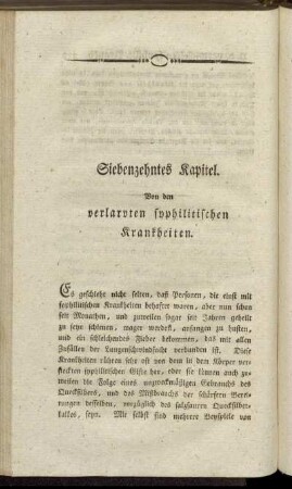 Siebenzehntes Kapitel. Von den verlarvten syphilitischen Krankheiten