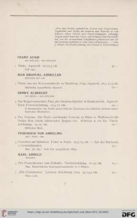 [Handzeichnungen und Aquarelle] (Nr. 1 - 250)