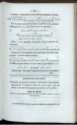 Questions d´examen.