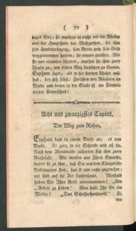 Acht und zwanzigstes Capitel. Der Weg zum Ruhm.